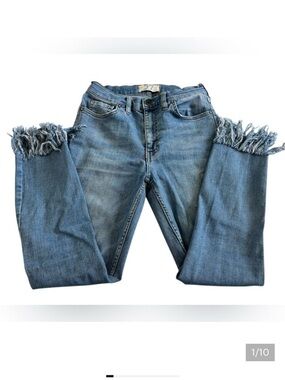 We the free Frayed Hem Light Blue Women's Jeans